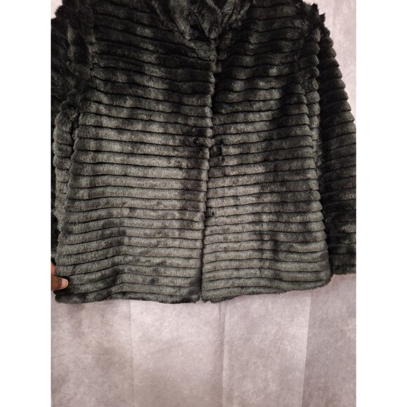 Express Faux Fur Coat Womens Sz Large Y2K Old Money Gothic Plush Shaggy Soft - Picture 6 of 15